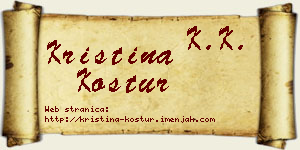 Kristina Kostur vizit kartica